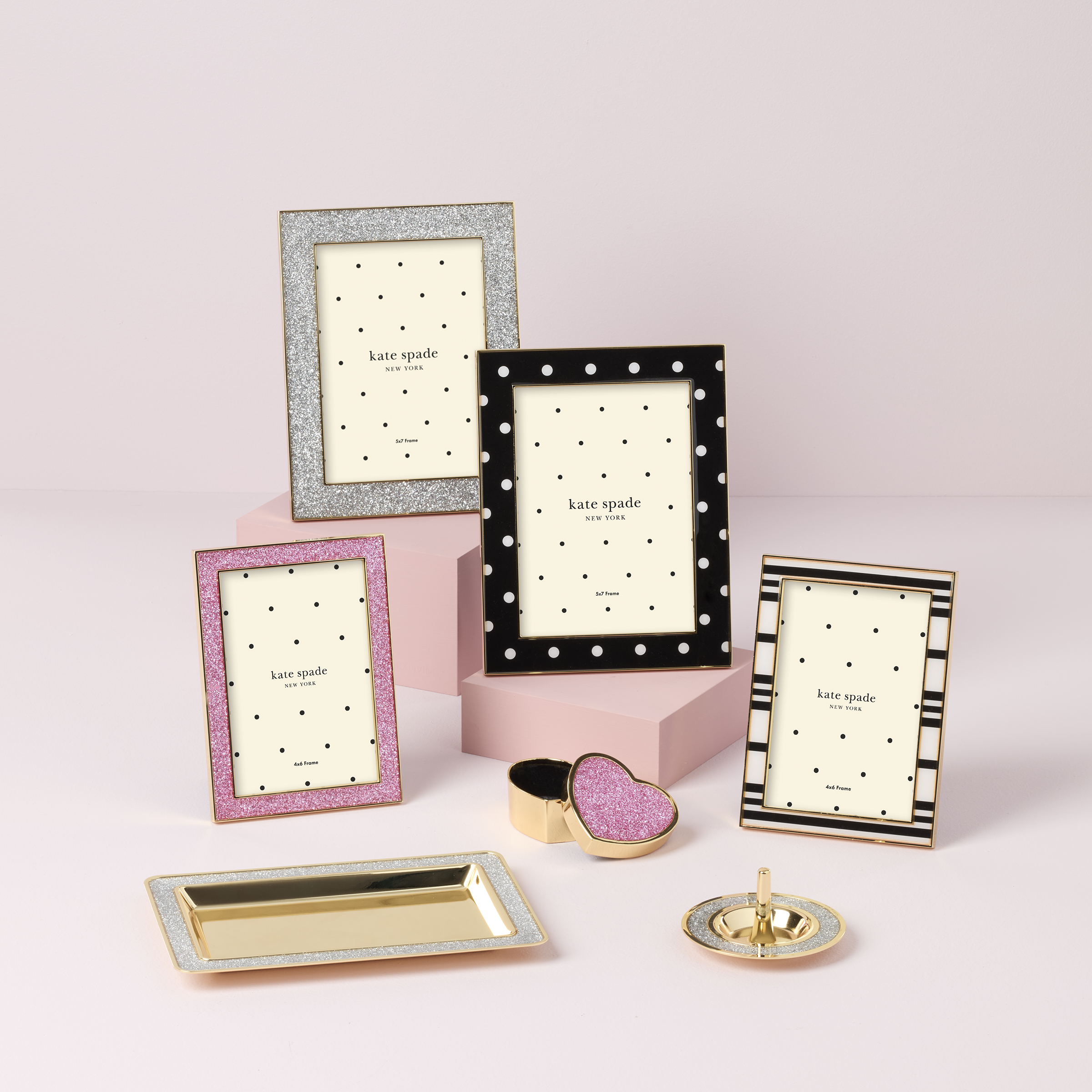 Sitting Pretty Silver Glitter 5x7 Photo Frame