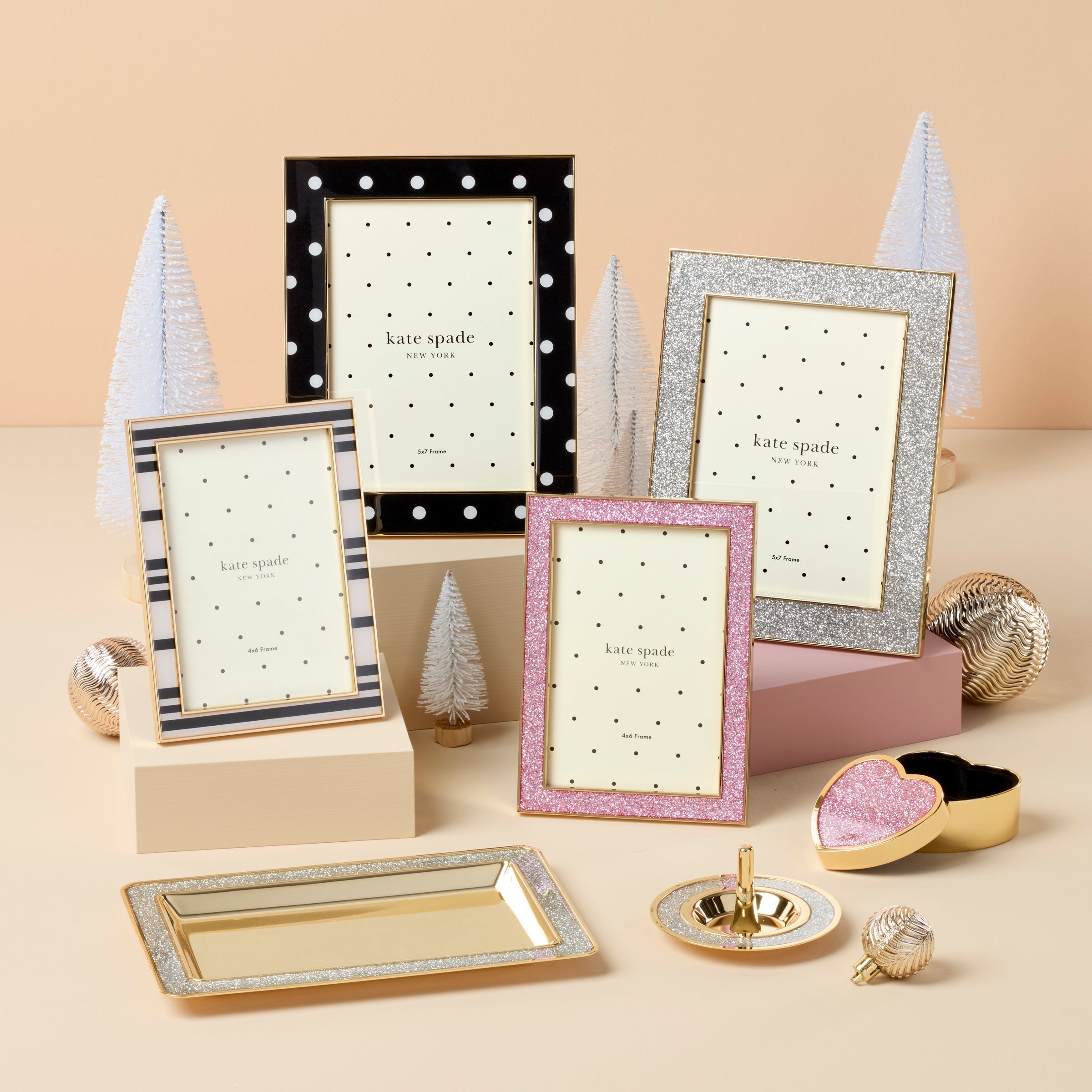 Sitting Pretty Silver Glitter 5x7 Photo Frame
