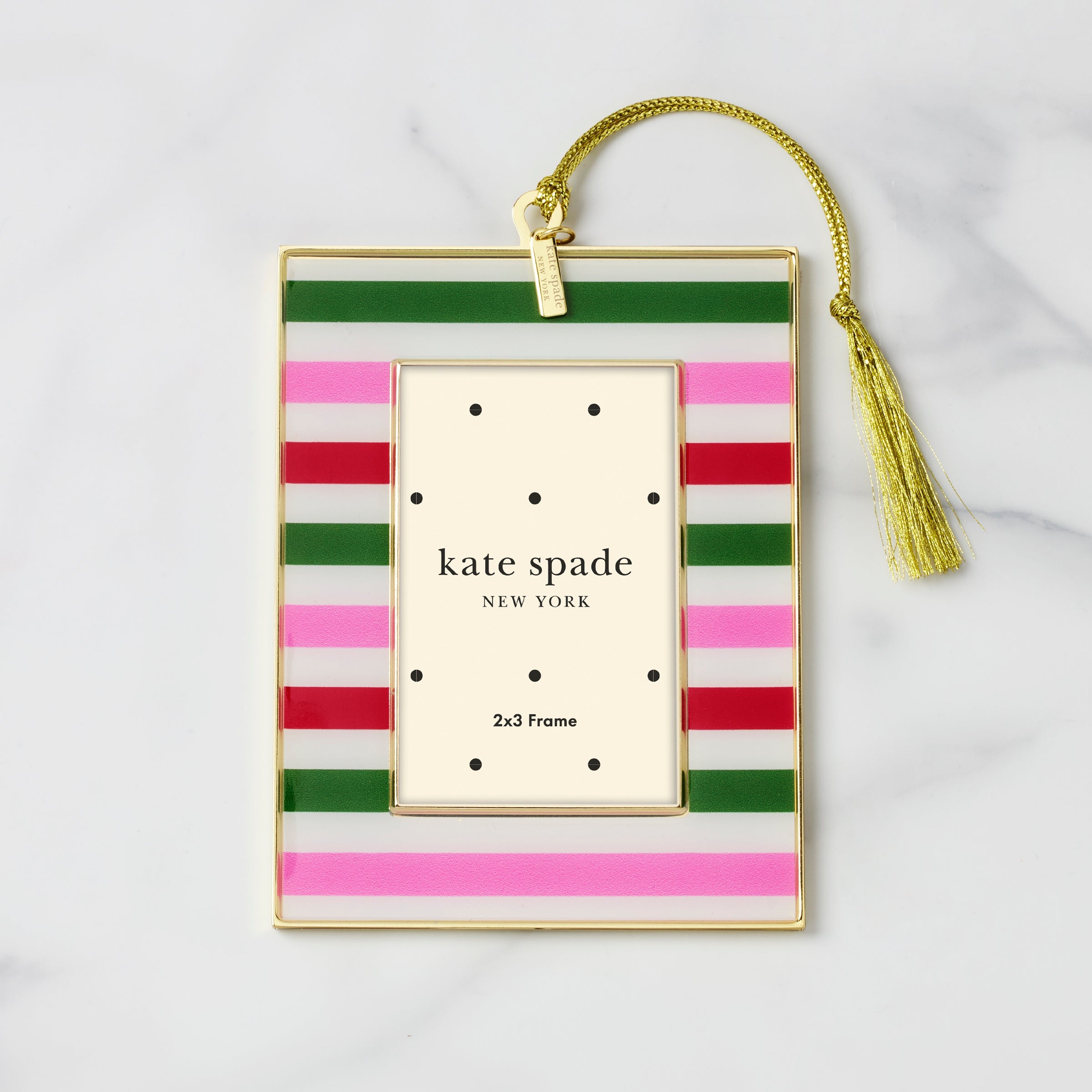 Be Jolly Stripe Mini Photo Frame Ornament